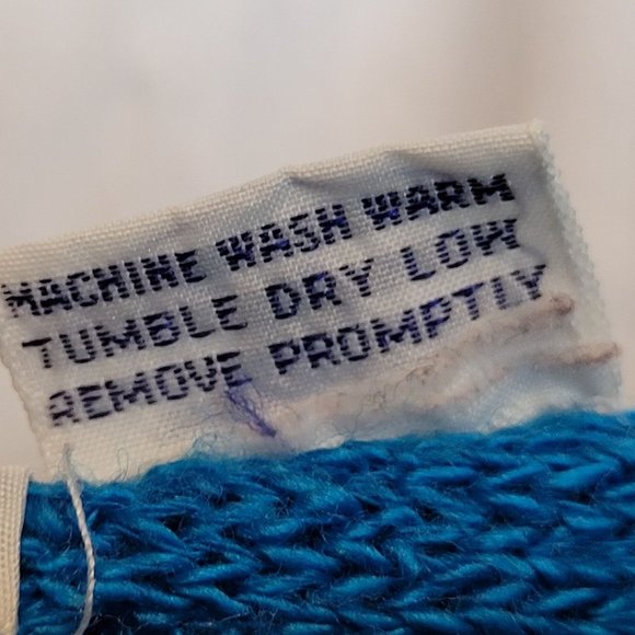 Vintage Pullover Sweater V Neck Batwing Oversize Acrylic Bright Blue Kathy White - Picture 7 of 10